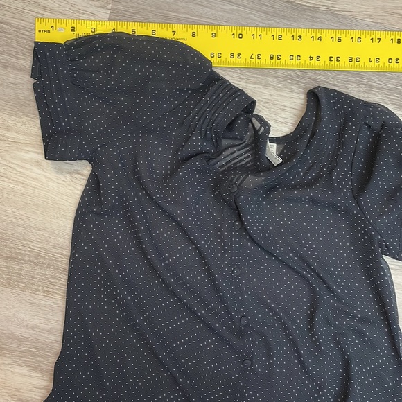 de. corp by Esprit Urban Casual Black with White Polka Dot Short Sleeve Top M - Picture 12 of 13